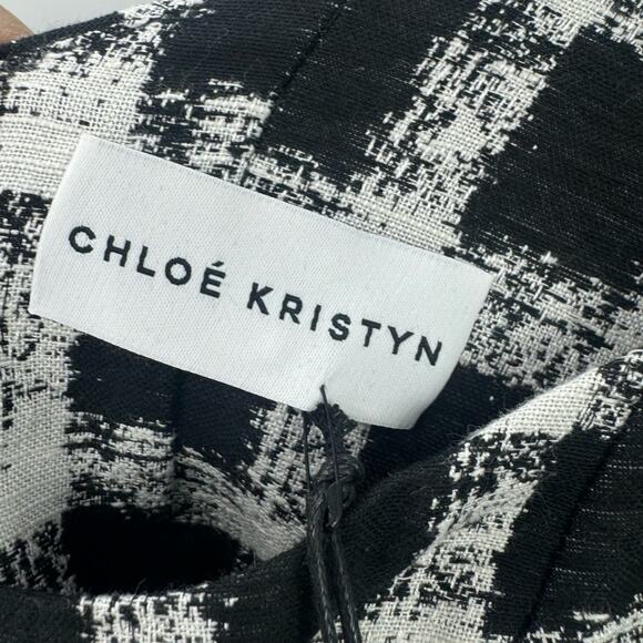 Chloe Kristyn Women's Scoop Neck Checked Mini Dress Black/White Size 4 NWT - Picture 13 of 13